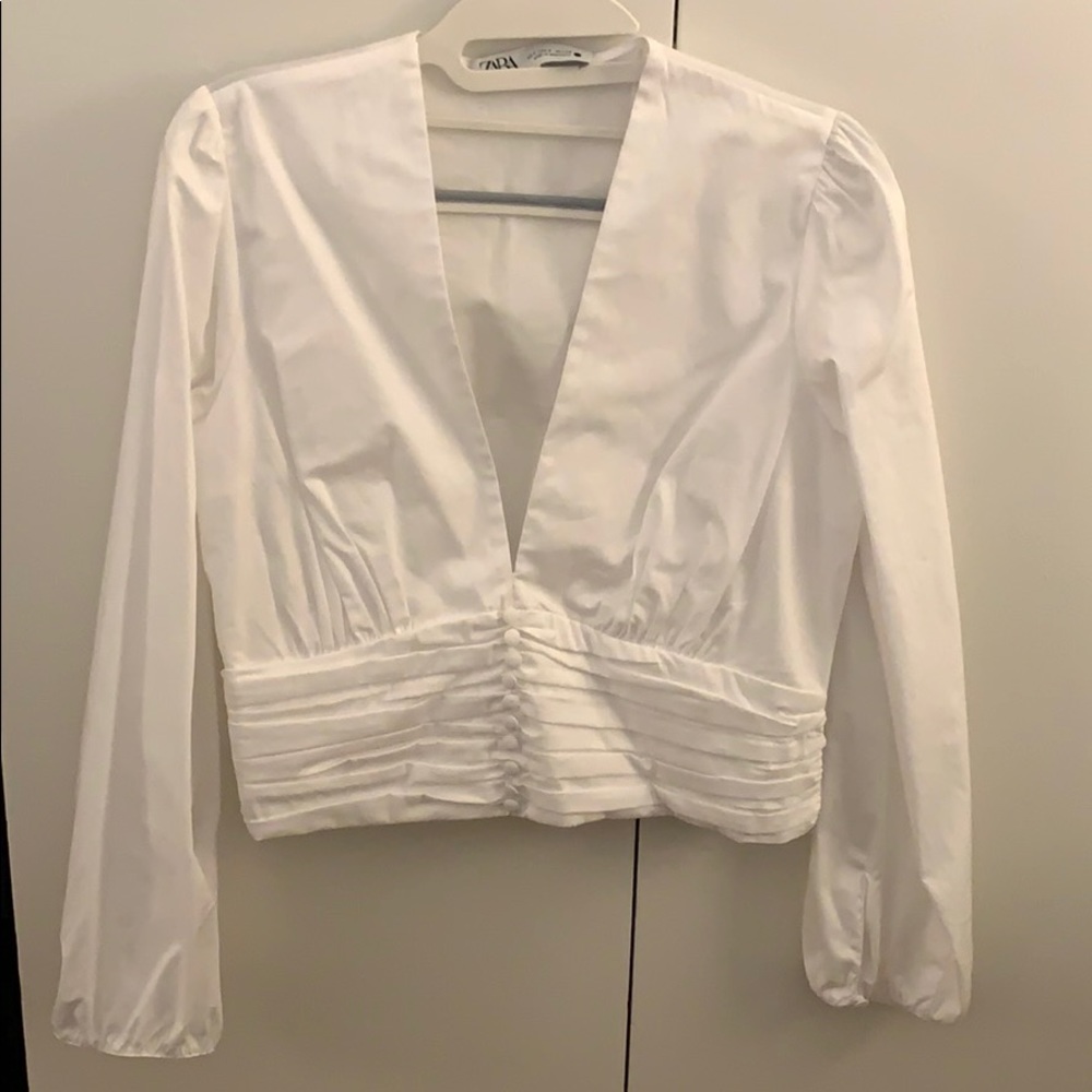 Zara puff sleeve crop top